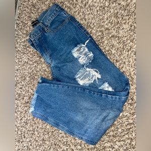 ripped high waisted mom jeans
